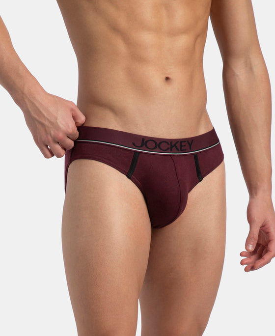 Super Combed Cotton Rib Solid Brief with Ultrasoft Waistband - Port Royale (Pack of 2)