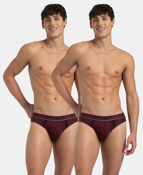 Super Combed Cotton Rib Solid Brief with Ultrasoft Waistband - Port Royale (Pack of 2)