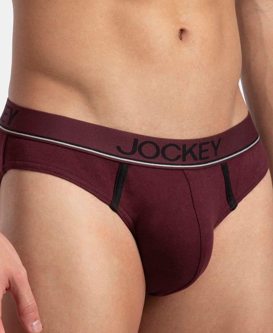 Super Combed Cotton Rib Solid Brief with Ultrasoft Waistband - Port Royale (Pack of 2)