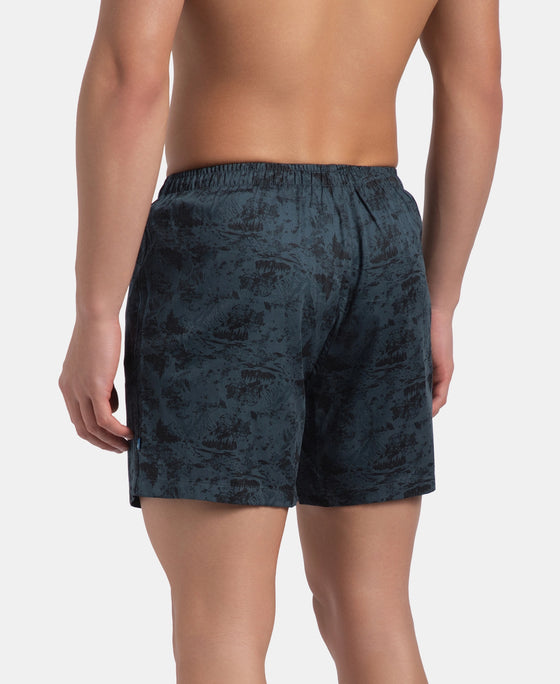 Super Combed Mercerized Cotton Woven Printed Inner Boxers with Ultrasoft and Durable Inner Waistband - Blue Heaven & Deep Slate New (Pack of 2)