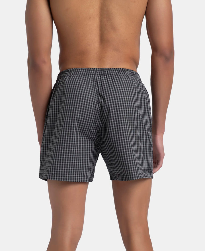 Buy Super Combed Mercerized Cotton Woven Checkered Inner Boxers with ...