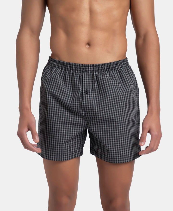 Buy Super Combed Mercerized Cotton Woven Checkered Inner Boxers with ...