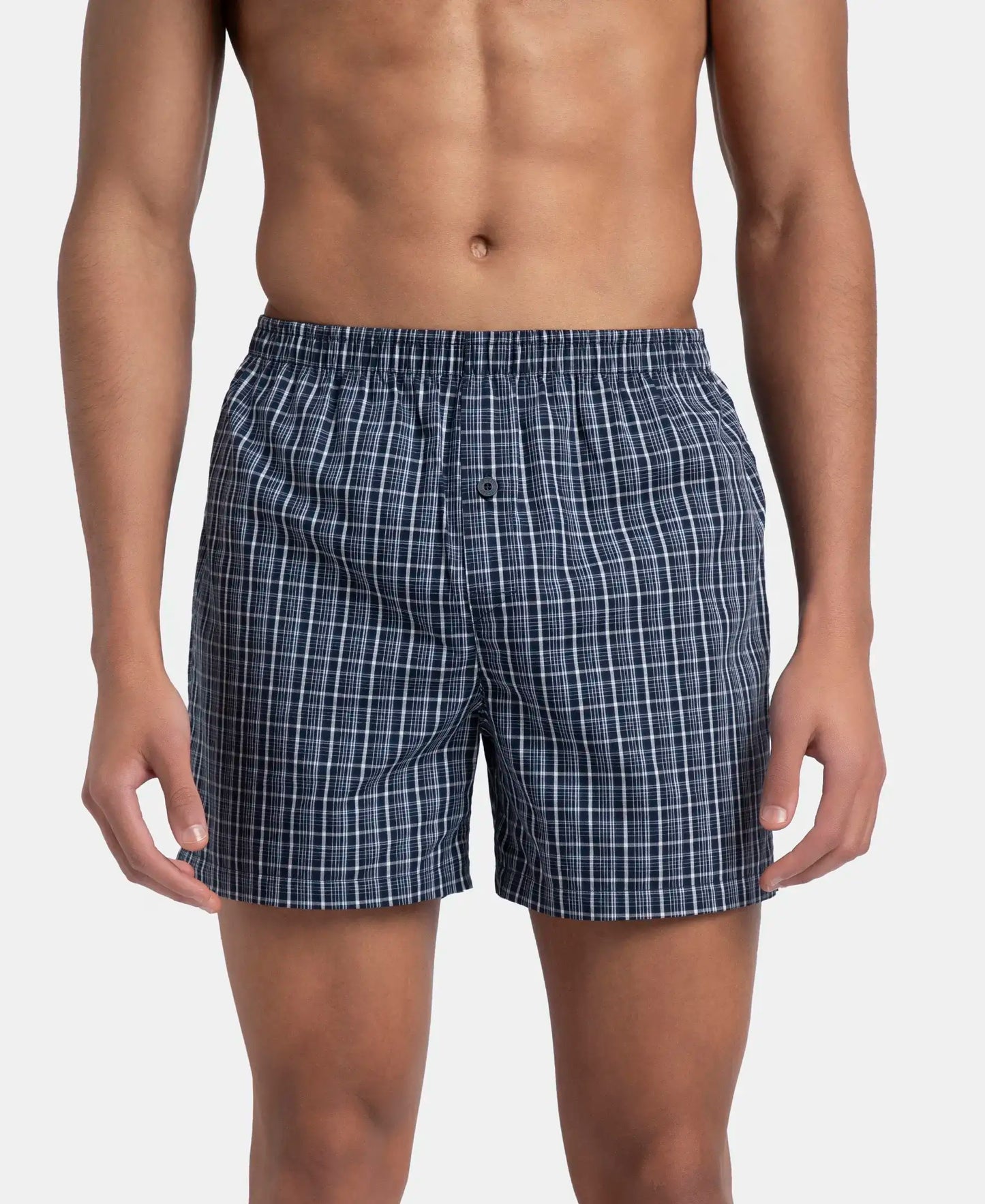 Buy Super Combed Mercerized Cotton Woven Checkered Inner Boxers with ...