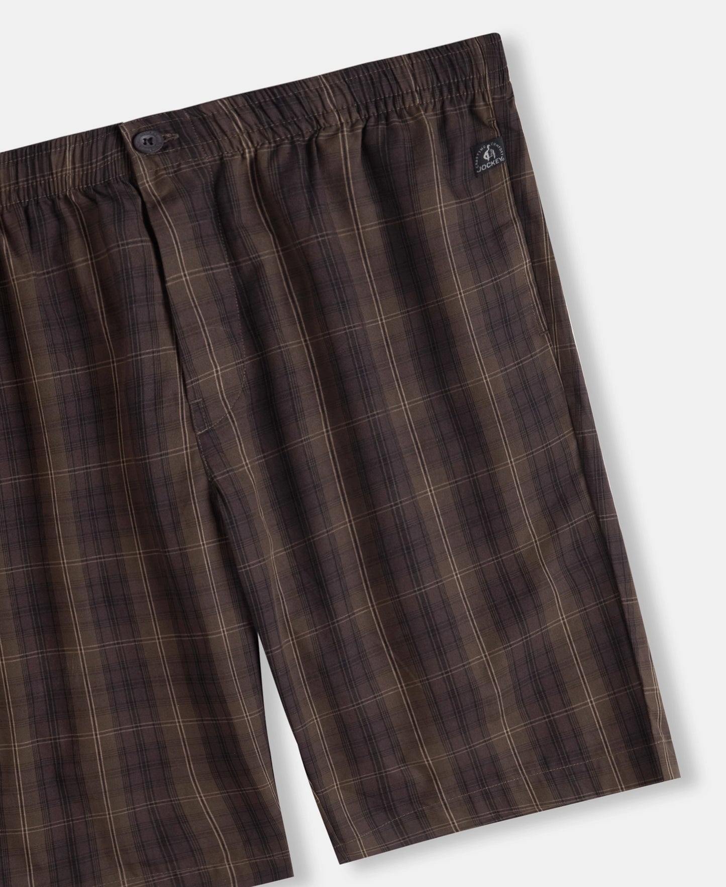 Super Combed Mercerized Cotton Woven Fabric Regular Fit Checkered Bermuda with Side Pockets - Olive Black