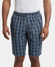 Super Combed Mercerized Cotton Woven Fabric Regular Fit Printed Bermuda with Side Pockets - Navy1