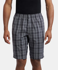 Super Combed Mercerized Cotton Woven Fabric Regular Fit Printed Bermuda with Side Pockets - Quiet Shade