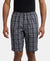 Super Combed Mercerized Cotton Woven Fabric Regular Fit Printed Bermuda with Side Pockets - Quiet Shade