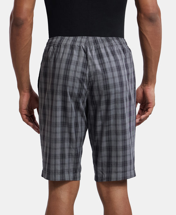 Super Combed Mercerized Cotton Woven Fabric Regular Fit Printed Bermuda with Side Pockets - Quiet Shade
