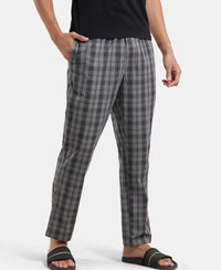 Super Combed Cotton Woven Fabric Regular Fit Checkered Pyjama with Side Pockets - Quiet Shade-5