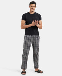 Super Combed Cotton Woven Fabric Regular Fit Checkered Pyjama with Side Pockets - Quiet Shade-6