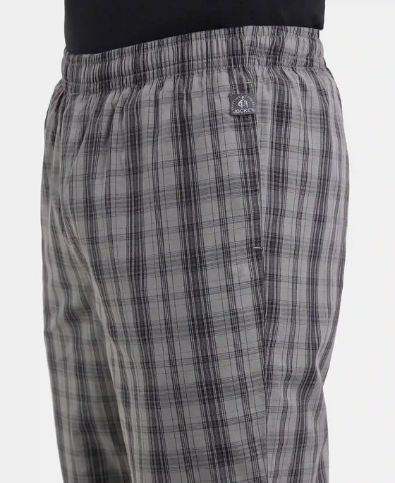 Super Combed Cotton Woven Fabric Regular Fit Checkered Pyjama with Side Pockets - Quiet Shade-7