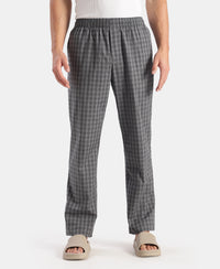 Super Combed Cotton Woven Fabric Regular Fit Checkered Pyjama with Side Pockets - New Quiet Shade