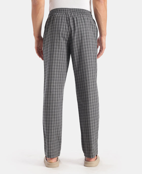 Super Combed Cotton Woven Fabric Regular Fit Checkered Pyjama with Side Pockets - New Quiet Shade