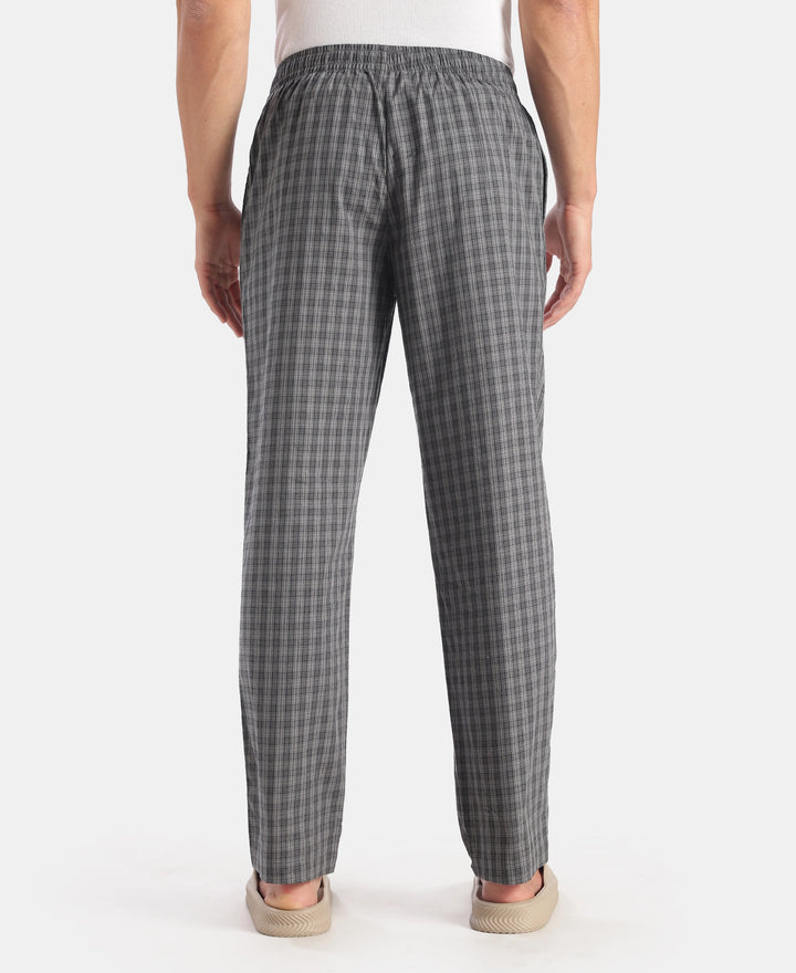 Super Combed Cotton Woven Fabric Regular Fit Checkered Pyjama with Side Pockets - New Quiet Shade