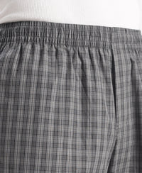 Super Combed Cotton Woven Fabric Regular Fit Checkered Pyjama with Side Pockets - New Quiet Shade