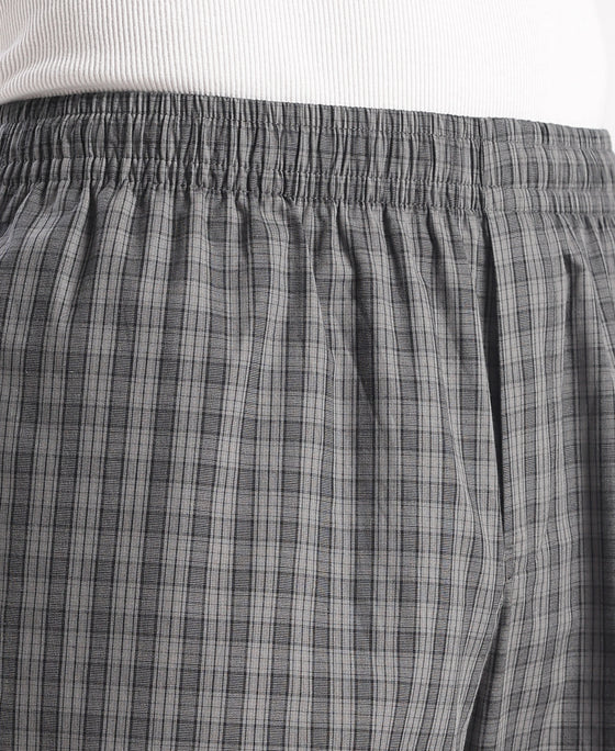 Super Combed Cotton Woven Fabric Regular Fit Checkered Pyjama with Side Pockets - New Quiet Shade