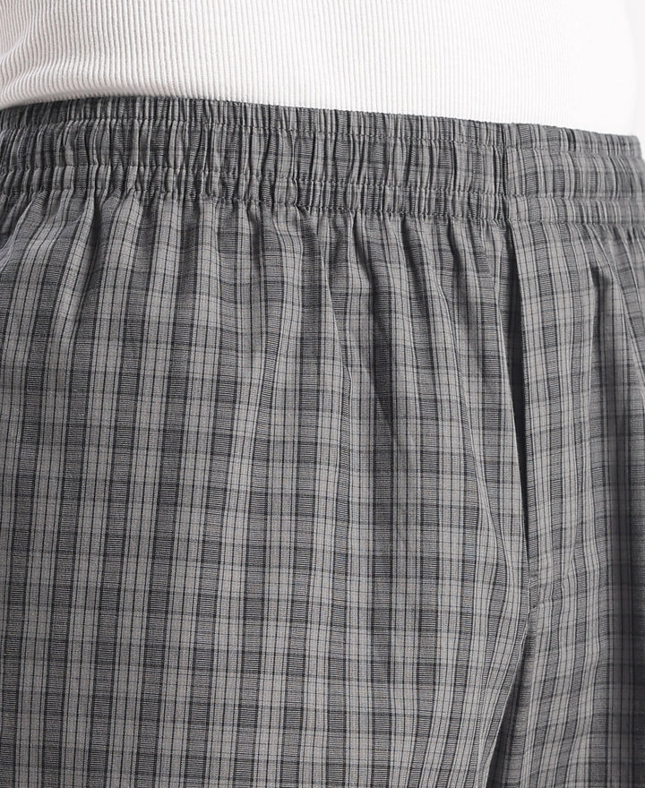 Super Combed Cotton Woven Fabric Regular Fit Checkered Pyjama with Side Pockets - New Quiet Shade
