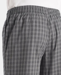 Super Combed Cotton Woven Fabric Regular Fit Checkered Pyjama with Side Pockets - New Quiet Shade
