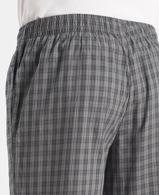 Super Combed Cotton Woven Fabric Regular Fit Checkered Pyjama with Side Pockets - New Quiet Shade