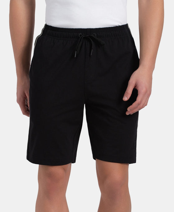 Pack of 2 Super Combed Cotton Rich Regular Fit Shorts with Side Pockets - Black & Thyme