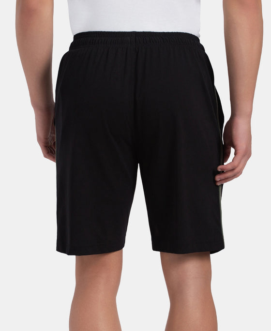 Pack of 2 Super Combed Cotton Rich Regular Fit Shorts with Side Pockets - Black & Thyme