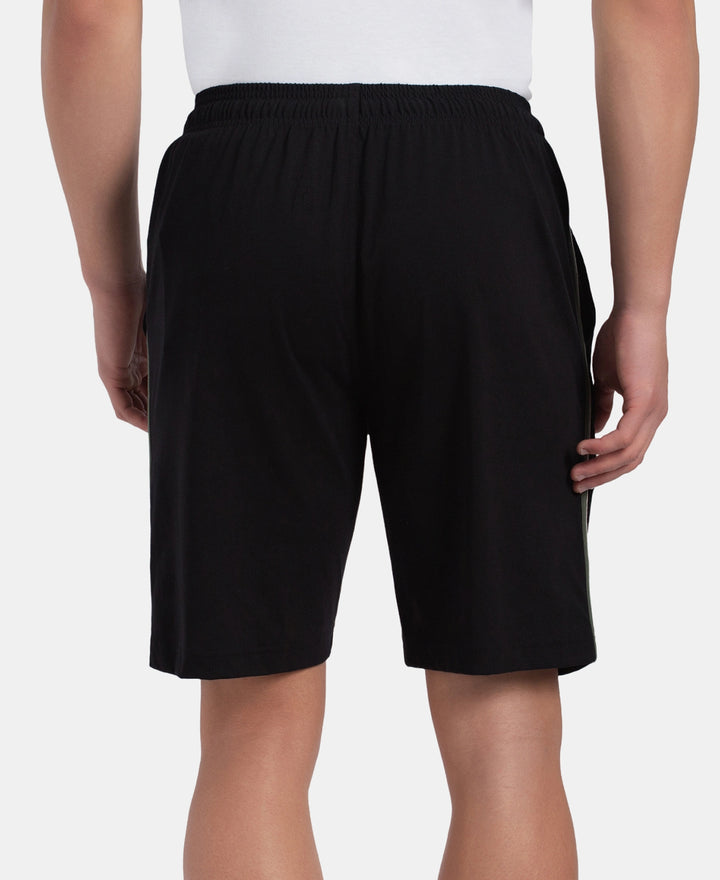 Pack of 2 Super Combed Cotton Rich Regular Fit Shorts with Side Pockets - Black & Thyme