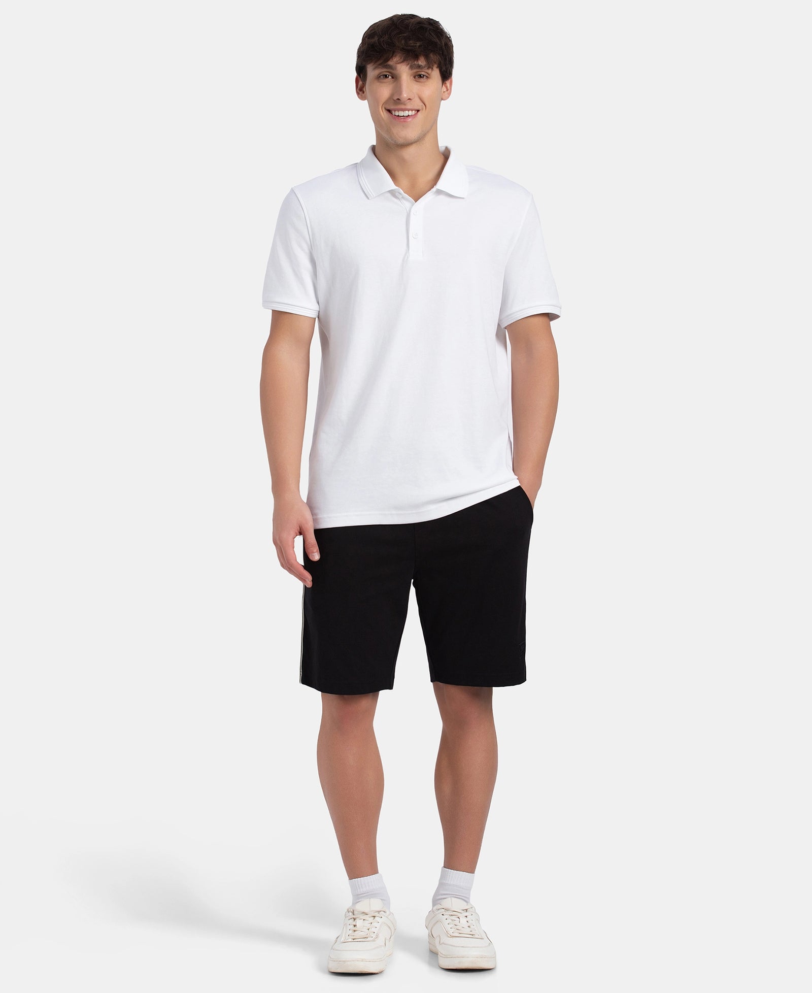 Pack of 2 Super Combed Cotton Rich Regular Fit Shorts with Side Pockets - Black & Thyme