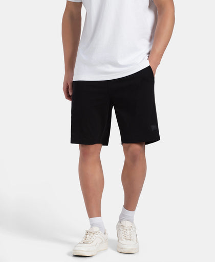 Super Combed Cotton Rich Regular Fit Shorts with Side Pockets - Black
