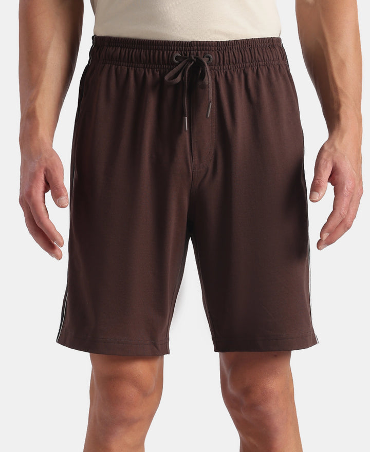 Super Combed Cotton Rich Regular Fit Shorts with Side Pockets - Java & Black Moon Struck