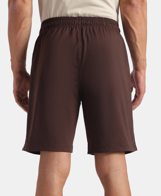 Super Combed Cotton Rich Regular Fit Shorts with Side Pockets - Java & Black Moon Struck