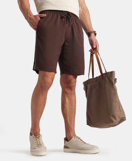 Super Combed Cotton Rich Regular Fit Shorts with Side Pockets - Java & Black Moon Struck