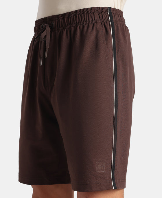 Super Combed Cotton Rich Regular Fit Shorts with Side Pockets - Java & Black Moon Struck