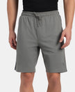 Super Combed Cotton Rich Regular Fit Shorts with Side Pockets - Performance Grey & Navy Moonstruck