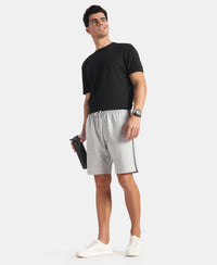 Super Combed Cotton Rich Regular Fit Shorts with Side Pockets - Steel Grey Melange & Navy Moonstruck