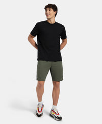 Super Combed Cotton Rich Regular Fit Shorts with Side Pockets - Thyme & Black Moonstruck
