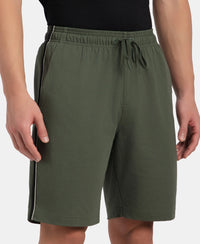 Super Combed Cotton Rich Regular Fit Shorts with Side Pockets - Thyme & Black Moonstruck