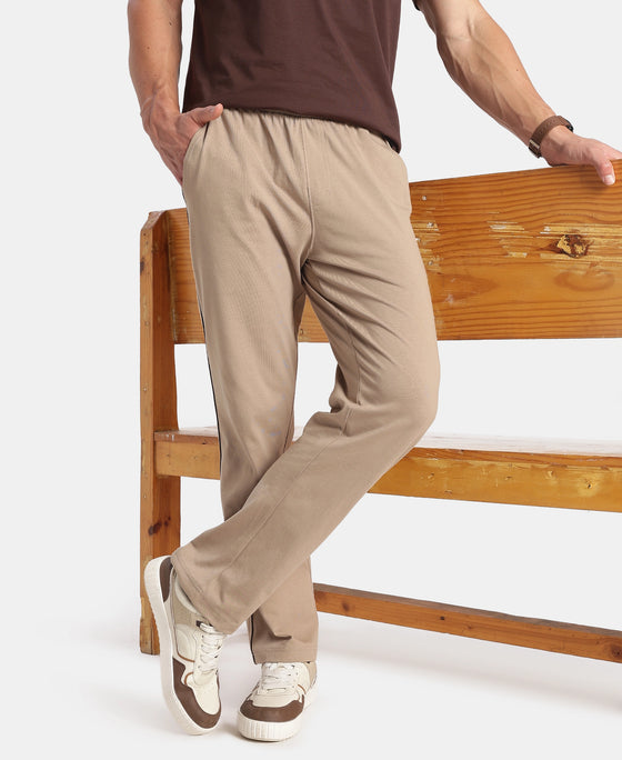Super Combed Cotton Rich Regular Fit Trackpant with Side Pockets - Desert Taupe