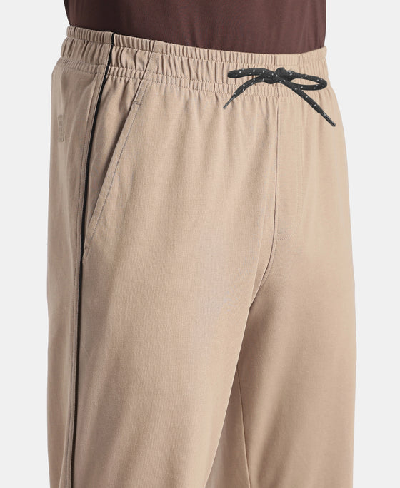 Super Combed Cotton Rich Regular Fit Trackpant with Side Pockets - Desert Taupe