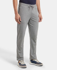 Super Combed Cotton Rich Regular Fit Trackpant with Side Pockets - Grey Melange & Navy-2