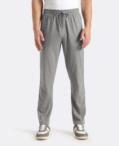 Super Combed Cotton Rich Regular Fit Trackpant with Side Pockets - Mid Grey Melange