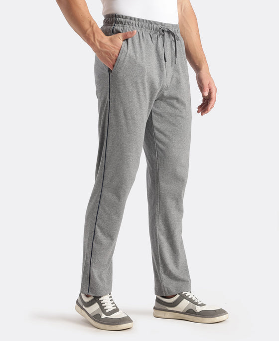 Super Combed Cotton Rich Regular Fit Trackpant with Side Pockets - Mid Grey Melange