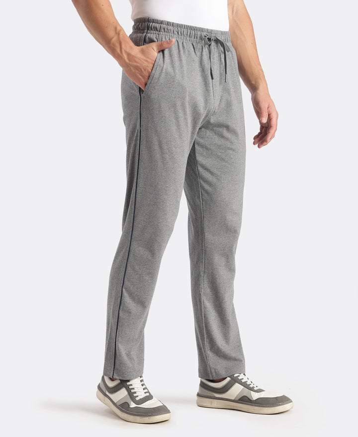 Super Combed Cotton Rich Regular Fit Trackpant with Side Pockets - Mid Grey Melange