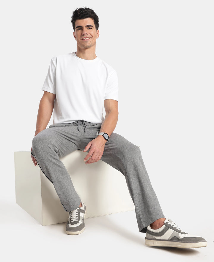Super Combed Cotton Rich Regular Fit Trackpant with Side Pockets - Mid Grey Melange