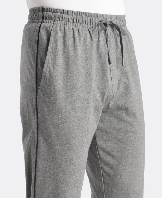 Super Combed Cotton Rich Regular Fit Trackpant with Side Pockets - Mid Grey Melange