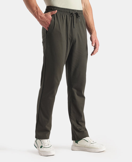 Super Combed Cotton Rich Regular Fit Trackpant with Side Pockets - Olive