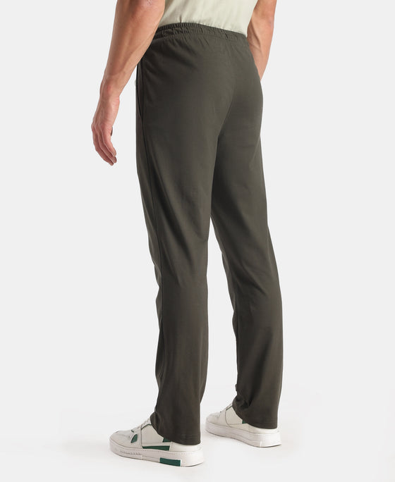 Super Combed Cotton Rich Regular Fit Trackpant with Side Pockets - Olive