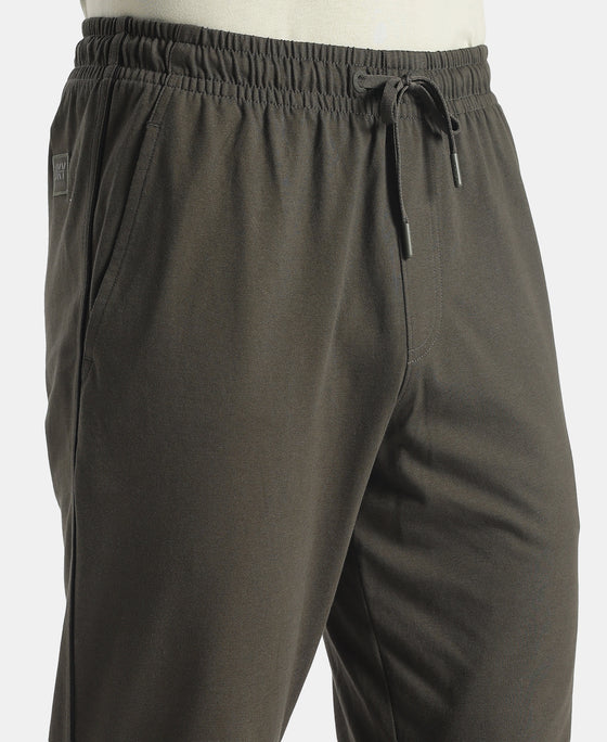 Super Combed Cotton Rich Regular Fit Trackpant with Side Pockets - Olive