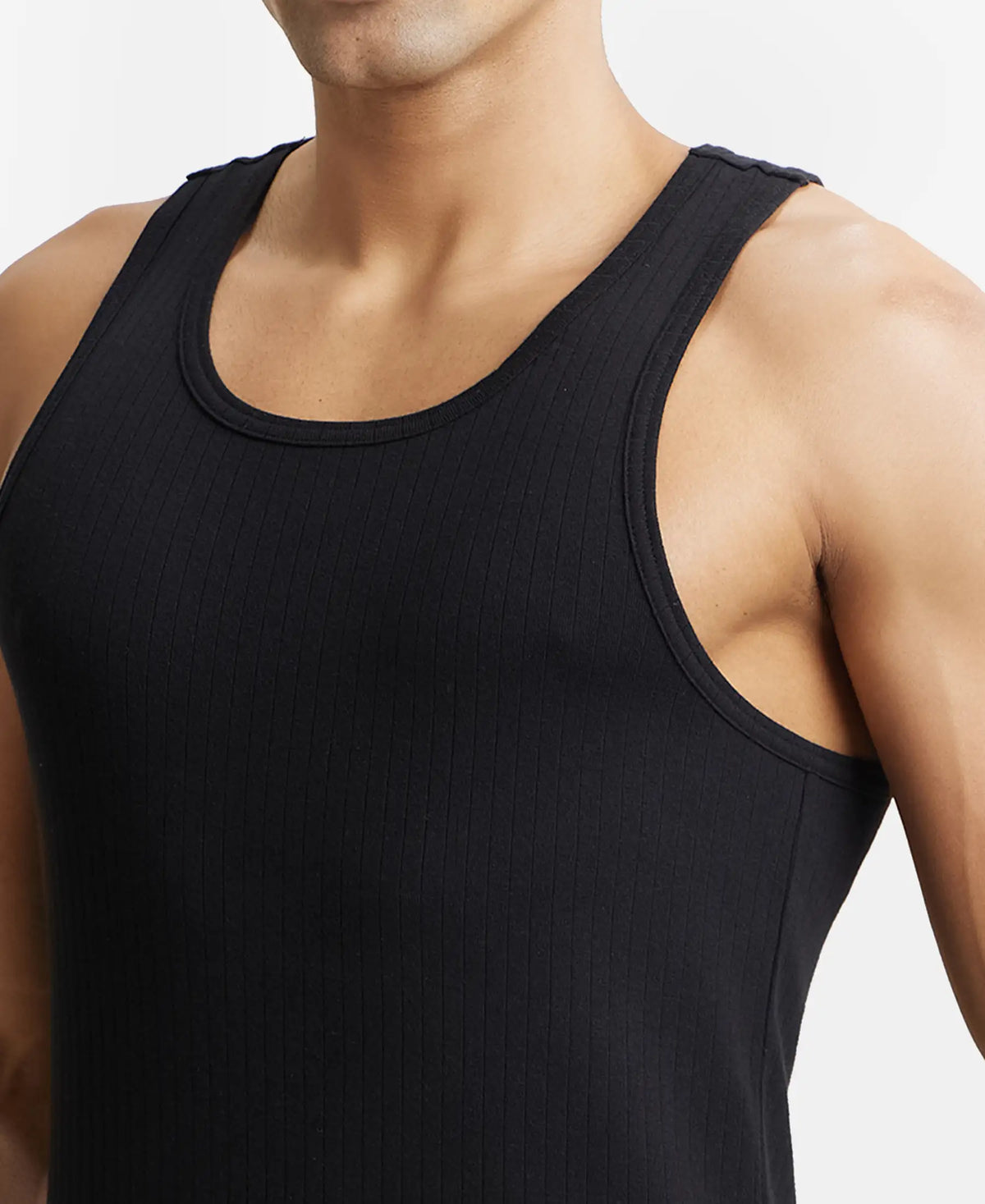 Round Neck Rib Vest Buy Super Combed Cotton Rib Round Neck with Racerback Gym Vest - Black ...