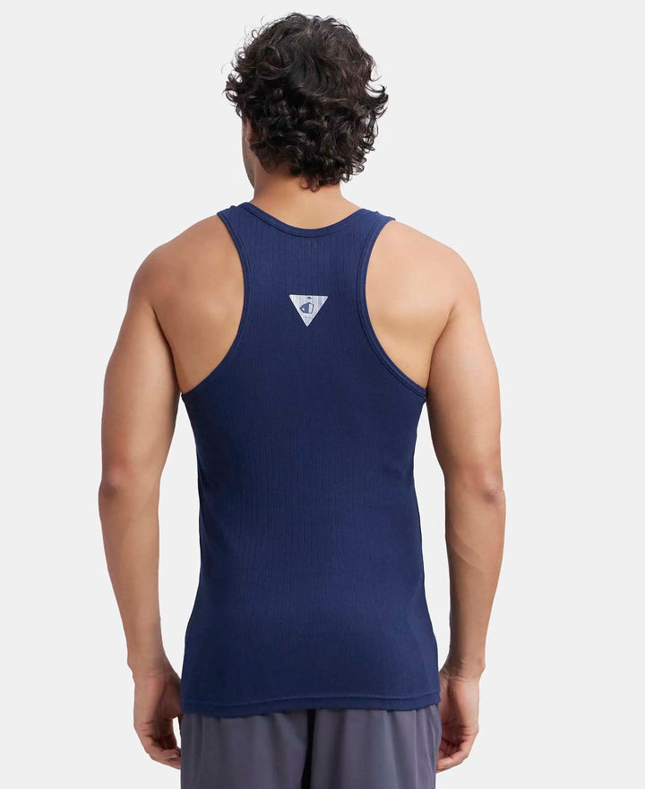 Gym Vest Rib Machine Buy Super Combed Cotton Rib Round Neck with Racerback Gym Vest - Navy ...