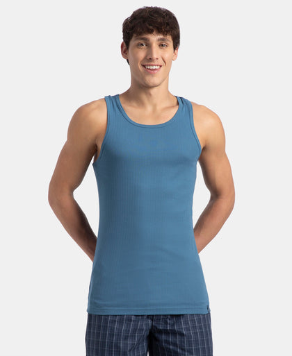 Super Combed Cotton Rib Round Neck with Racerback Gym Vest - Stellar